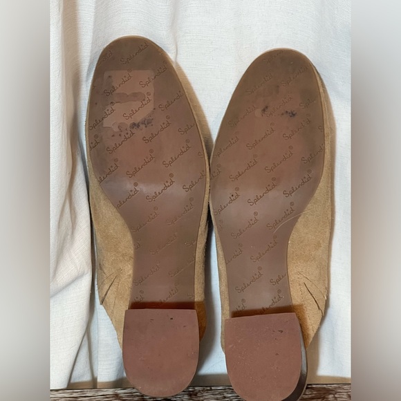 Splendid Soft Tan Suede Mules with wooden heel size 10 M - Picture 11 of 11